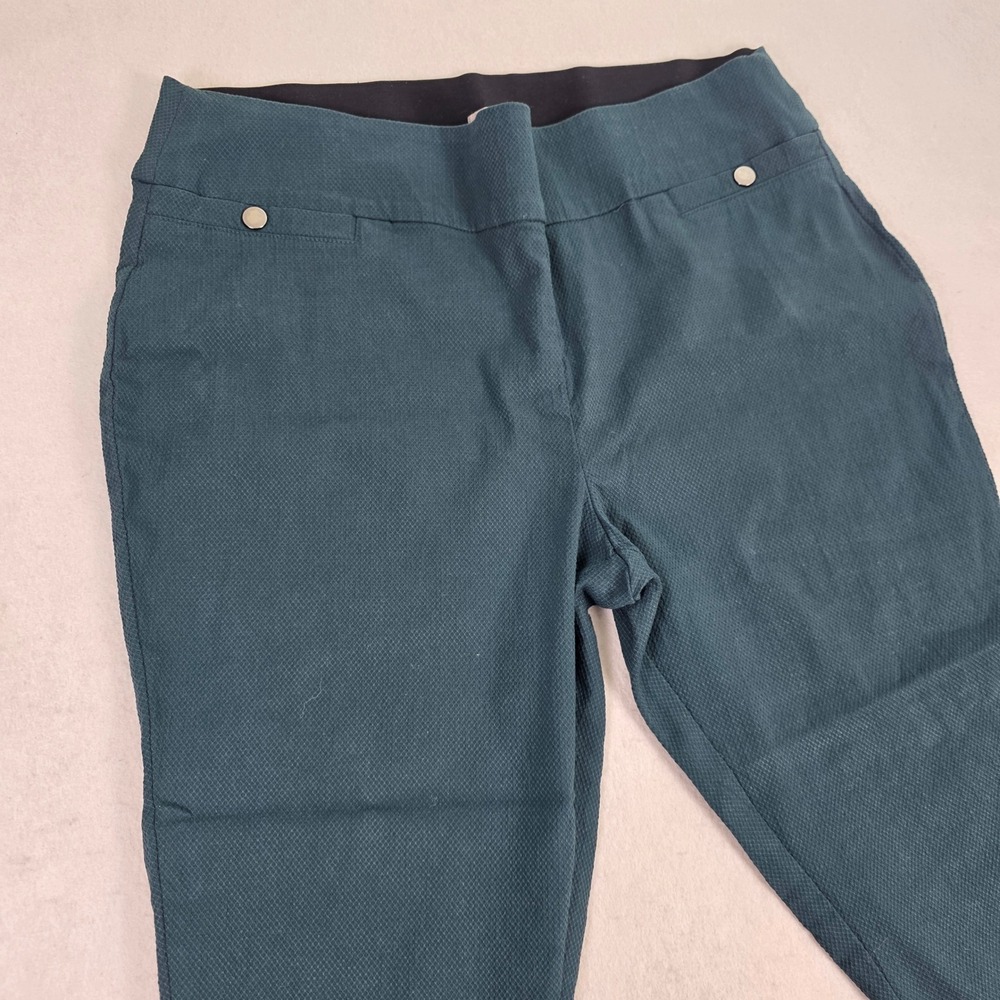 Maurices Women 18W‎ Dress Pants Dark Green Excellent Textured Pull On Tapered